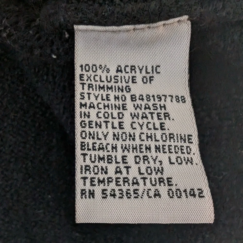 90s Vintage Tanjay Cat Grandma Sweater Size XL Heart Shaped Zipper Black & White - Picture 4 of 16